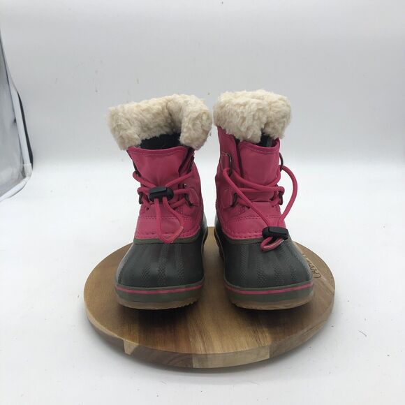 Sorel Yoot Pac Snow Boots Toddler Girls 110 Pink Winter Shearling Lined - Picture 2 of 8